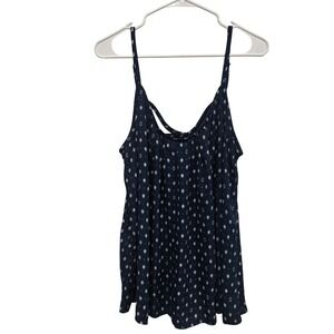 Torrid Women's Navy Diamond Print Crisscross Strap Cami Tank Top Plus Size